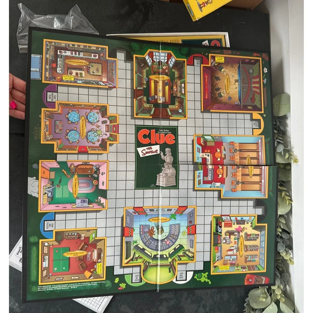The Simpsons Clue Parker Brothers Classic Detective Game 2nd edition board game